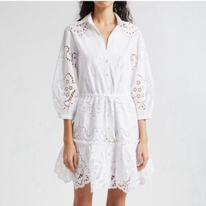 Cara Cara Robin Embroidered Eyelet White Dress